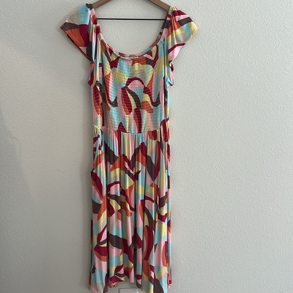 Torrid Super Soft Knit Off-Shoulder Dress | Tropical Boho Vibes | Size 1X - Picture 3 of 8